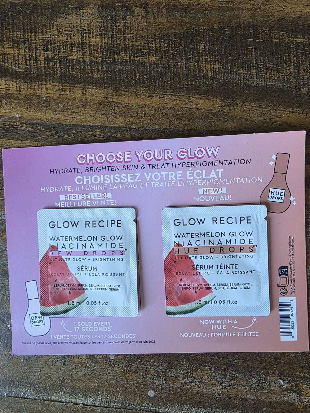 Glow Recipe NWT  Watermelon Glow Niacinamide Dew & Hue Drops Sample Pack